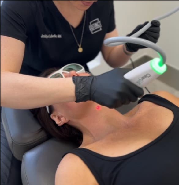 Nurse Jacklyn uses ClearSilk to enhance skin luminosity