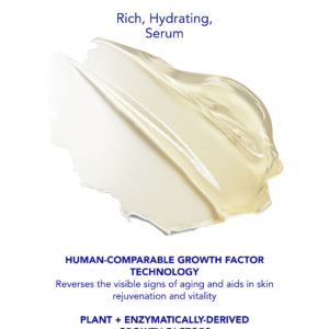 ZO Skin Health Growth Factor Serum texture image showing the rich hydrating serum and human-comparable growth factor technology