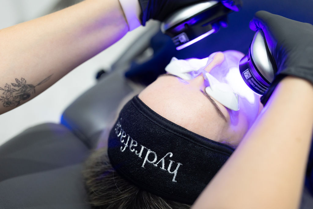 LED light therapy combined with a HydraFacial Treatment at Distinct Medical Aeshetics in Oakville, ON
