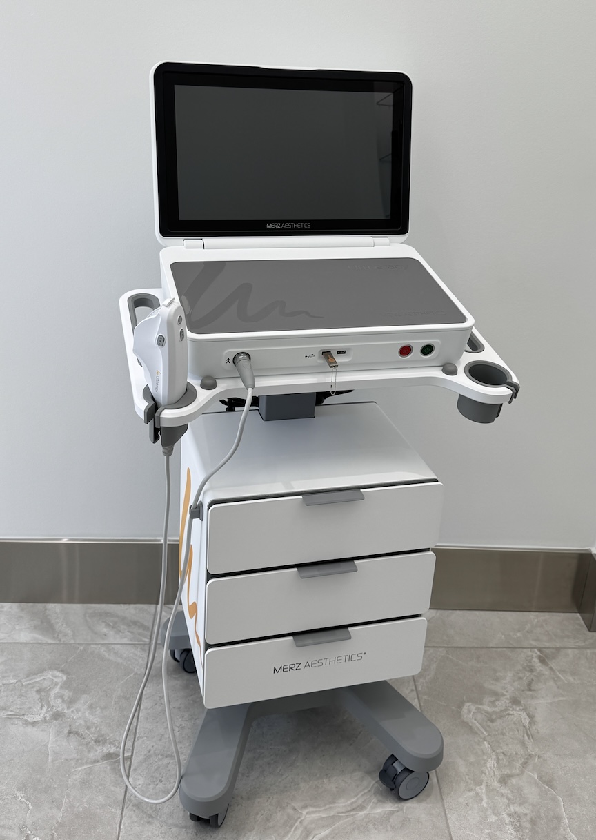 Ultherapy PRIME ultrasound skin tightening device at Distinct Medical Aesthetics in Oakville