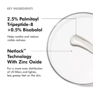 SkinCeuticals Clear Daily SPF 50 key ingredients and Netlock technology with zinc oxide