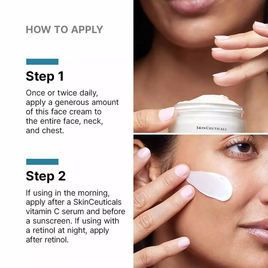 How to apply SkinCeuticals Emollience to the face, neck and chest